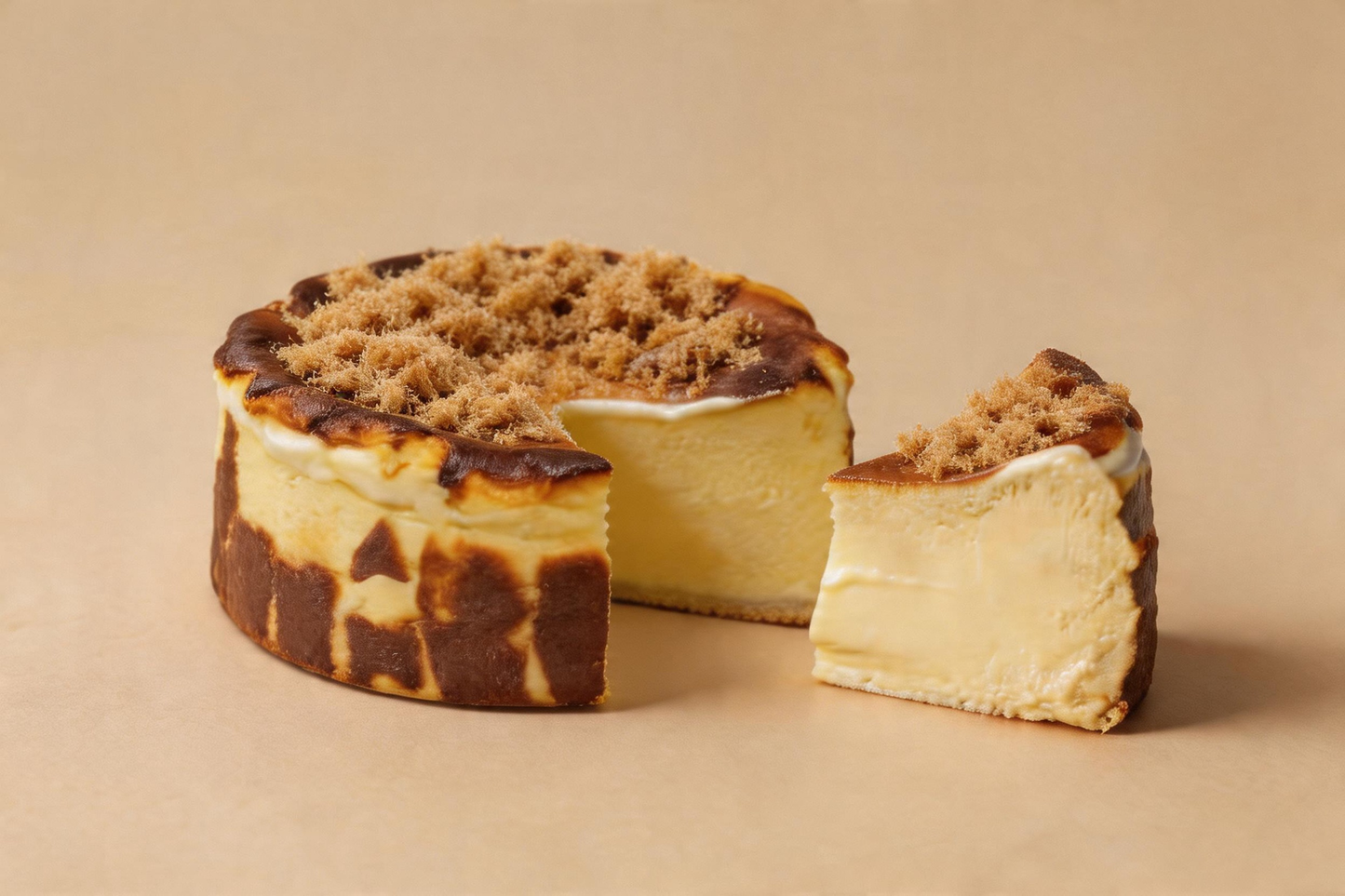 Salted Egg Yolk & Meat Floss Basque Cheesecake