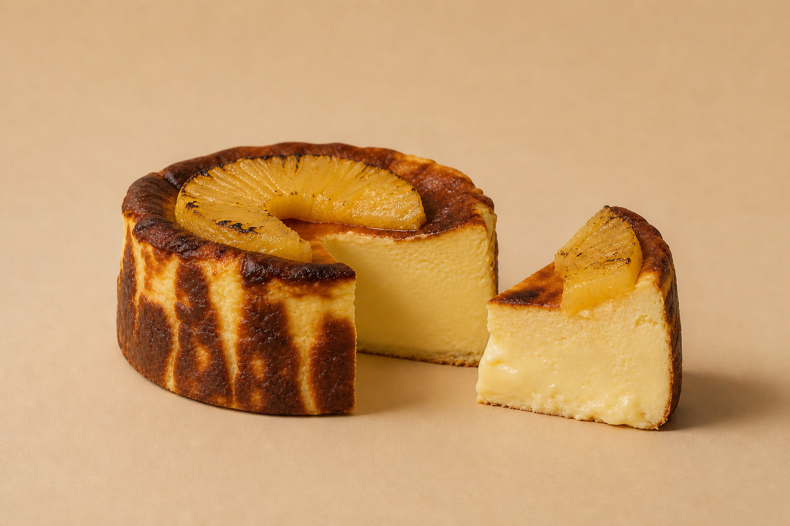 Piña Colada Basque Cheesecake