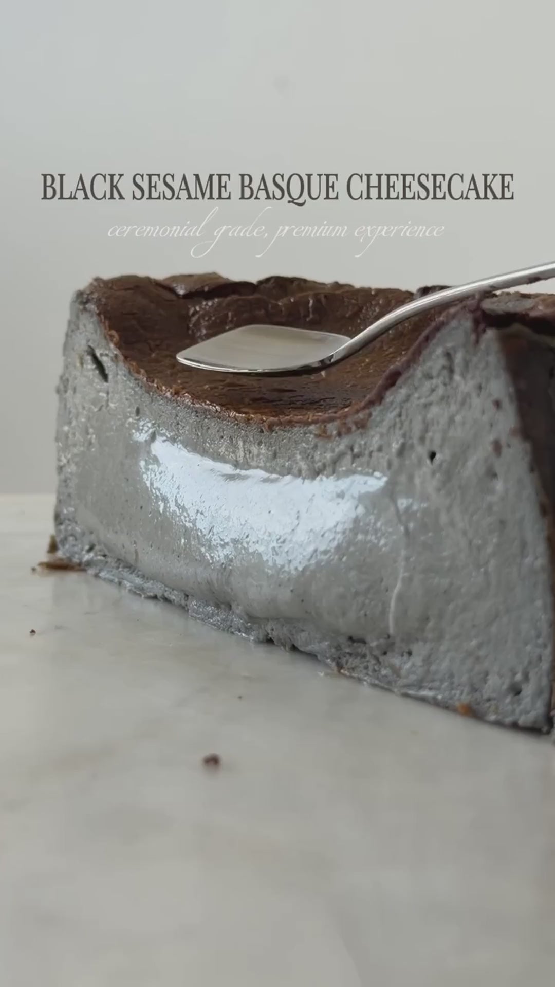 Black Sesame Basque Cheesecake video